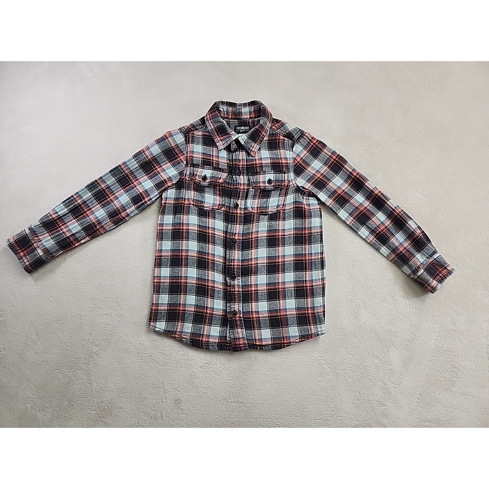 Oshkosh Flannel Plaid Button‎ Up Boys Size 7